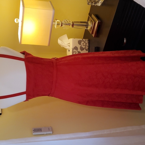 TOSHIKO DRESS, red sundress w/ bolero jacket, size 8, jacquard print, excellent - Picture 8 of 14